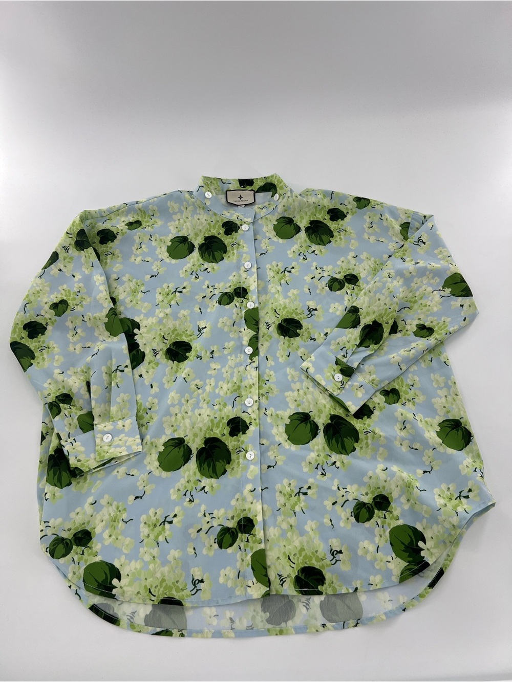 Tuckernuck Light Blue Floral Button-Down lightweight garden Party feminine